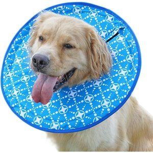Soft Dog Cones, Adjustable Cone Collar  with Hook & Loop and Drawstring (Medium)
